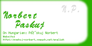 norbert paskuj business card
